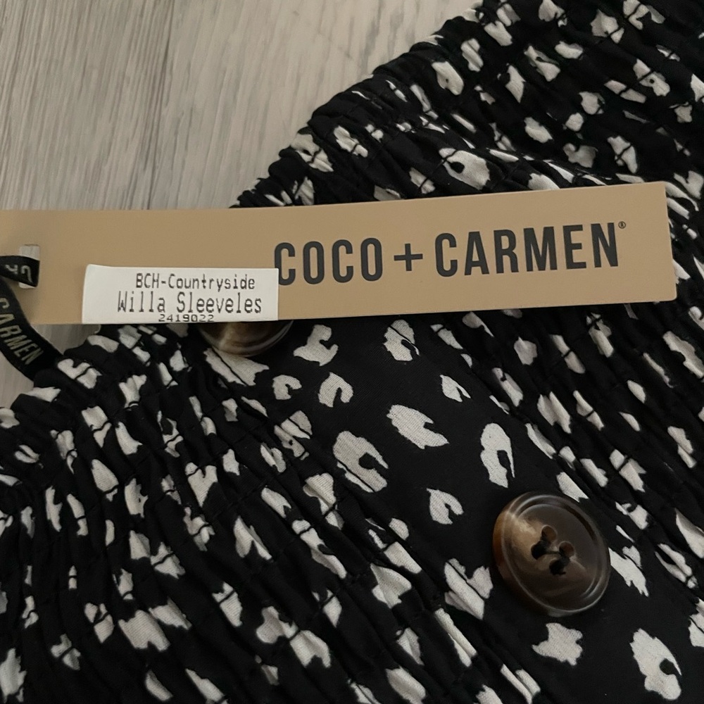 Coco + Carmen Strapless Black and White Jumpsuit - Picture 2 of 3